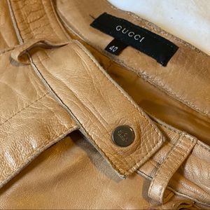 Rare Vintage Gucci Leather Lambskin Flared Pants